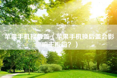 苹果手机换后盖(苹果手机换后盖会影响主板吗?)