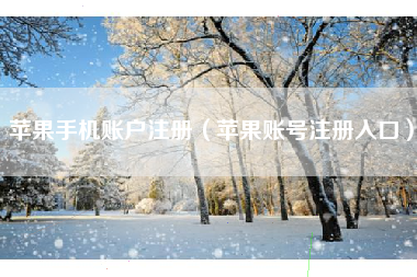 苹果手机账户注册(苹果账号注册入口)