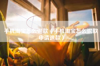 手机淘宝怎么退款(手机淘宝怎么退款申请退款)