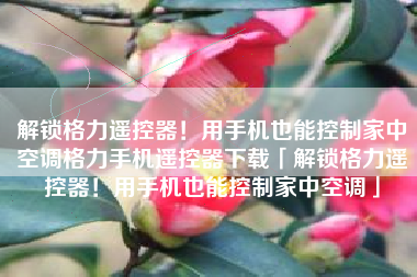 解锁格力遥控器!用手机也能控制家中空调格力手机遥控器下载「解锁格力遥控器!用手机也能控制家中空调」