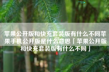 苹果公开版和快充套装版有什么不同苹果手机公开版是什么意思「苹果公开版和快充套装版有什么不同」